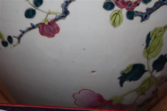 A late 19th century Chinese famille rose jardiniere height 31cm